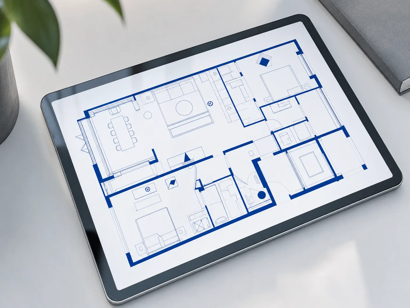 タブレットで翻訳された不動産図面